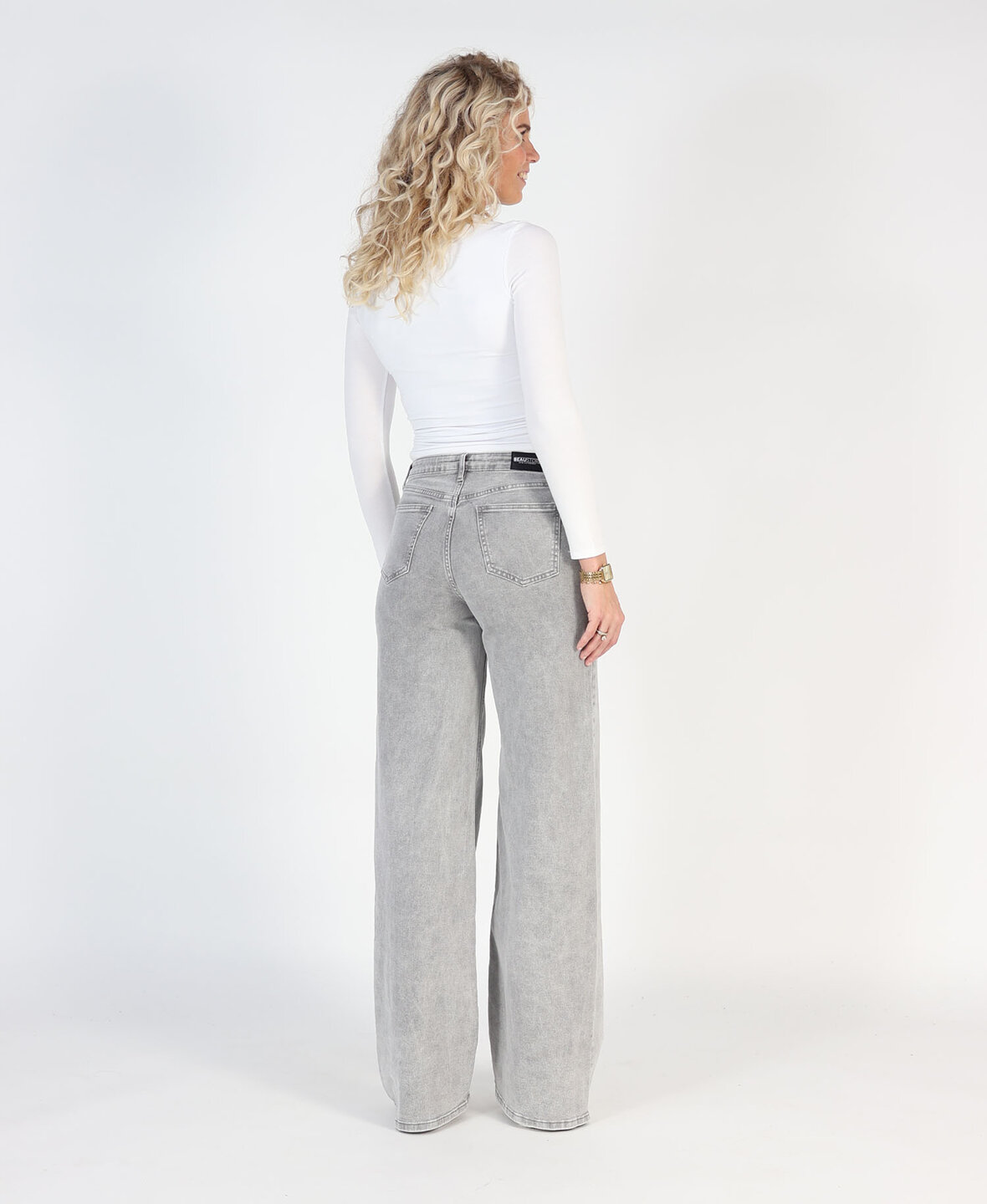 Ultra Wide Leg Jeans 3297-4 Lightgrey (TALL)