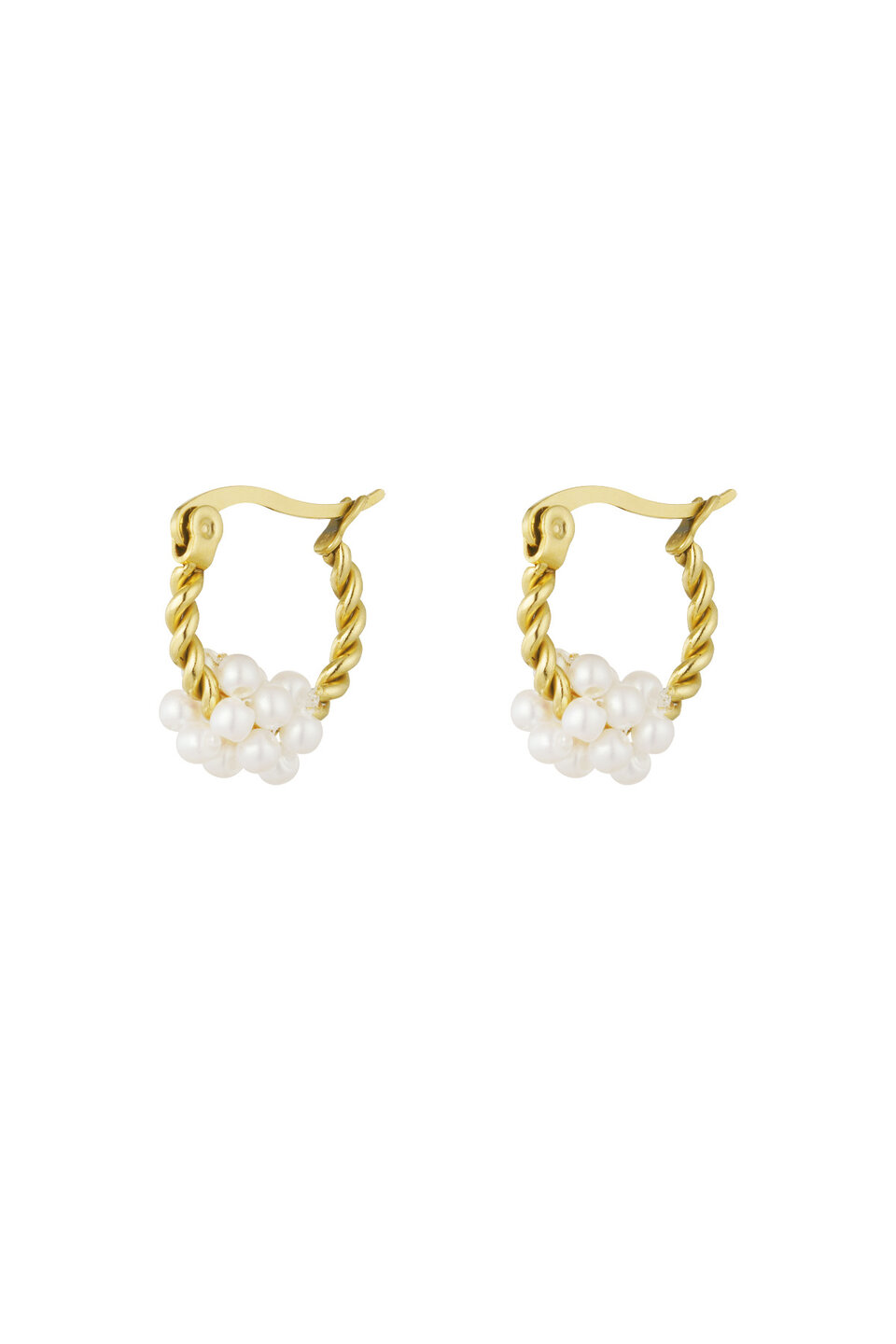 Swirl Pearls Oorbellen Goud