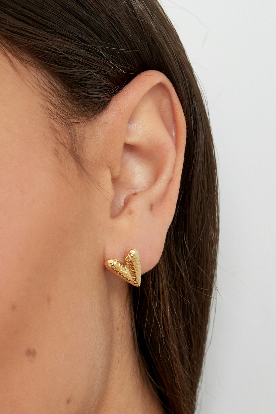 Rounded Heart Oorbellen Goud