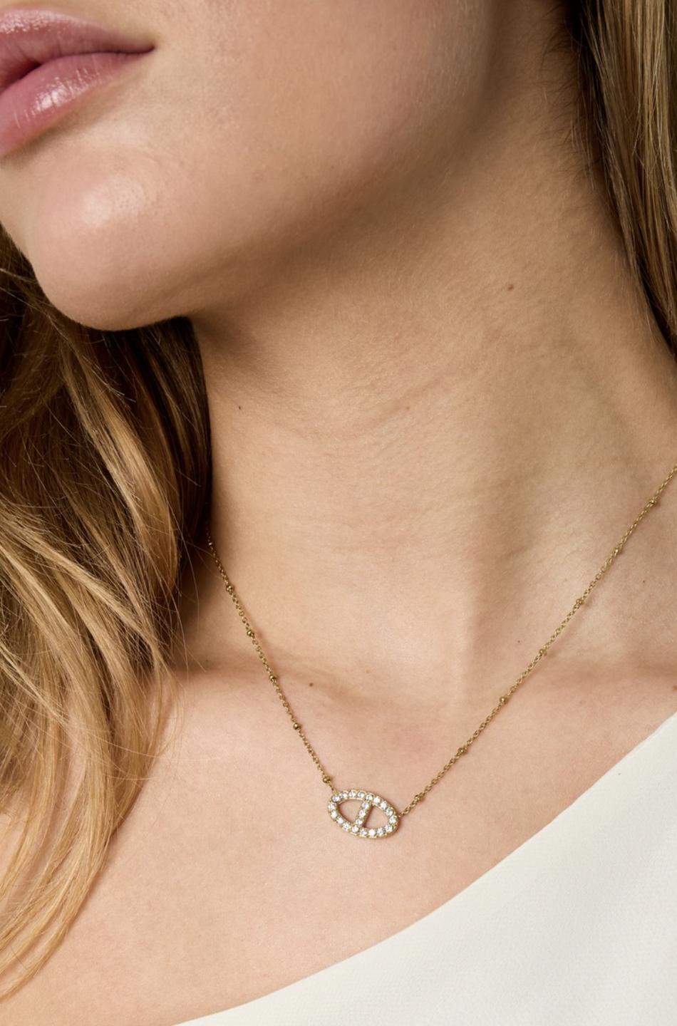 Midnight Oval Ketting Goud