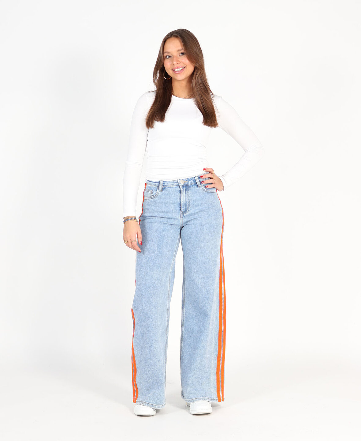WK Orange Ultra Wide Leg Jeans 3632-1 (REGULAR)