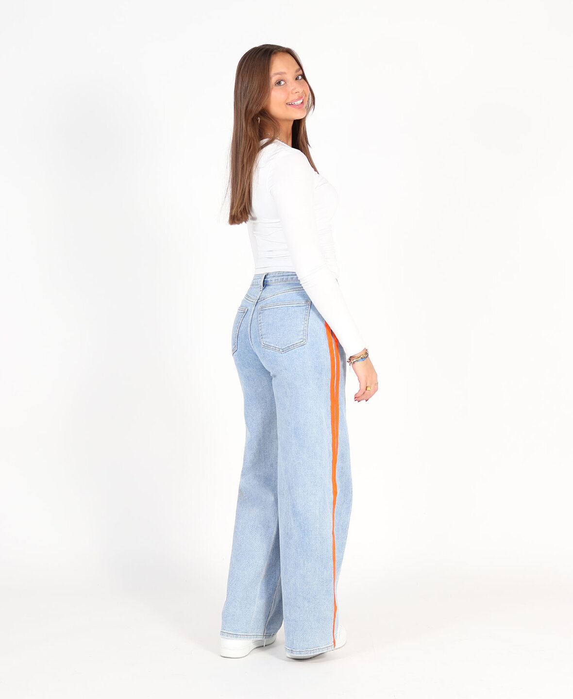 WK Orange Ultra Wide Leg Jeans 3632-1 (REGULAR)