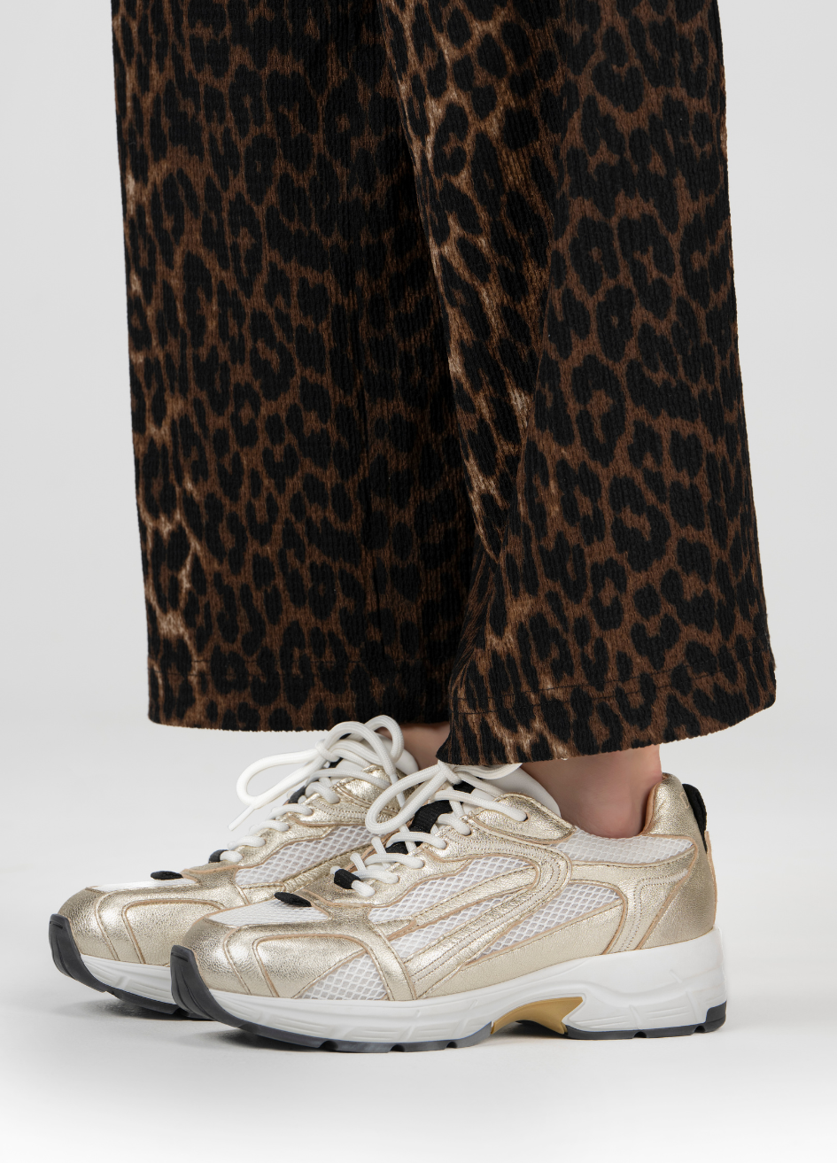 DWRS Neya Mesh Sneaker Leer Champagne/Beige