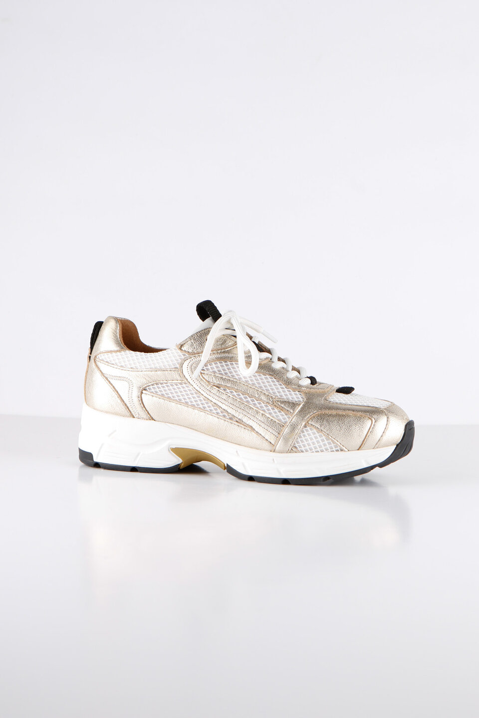 DWRS Neya Mesh Sneaker Leer Champagne/Beige