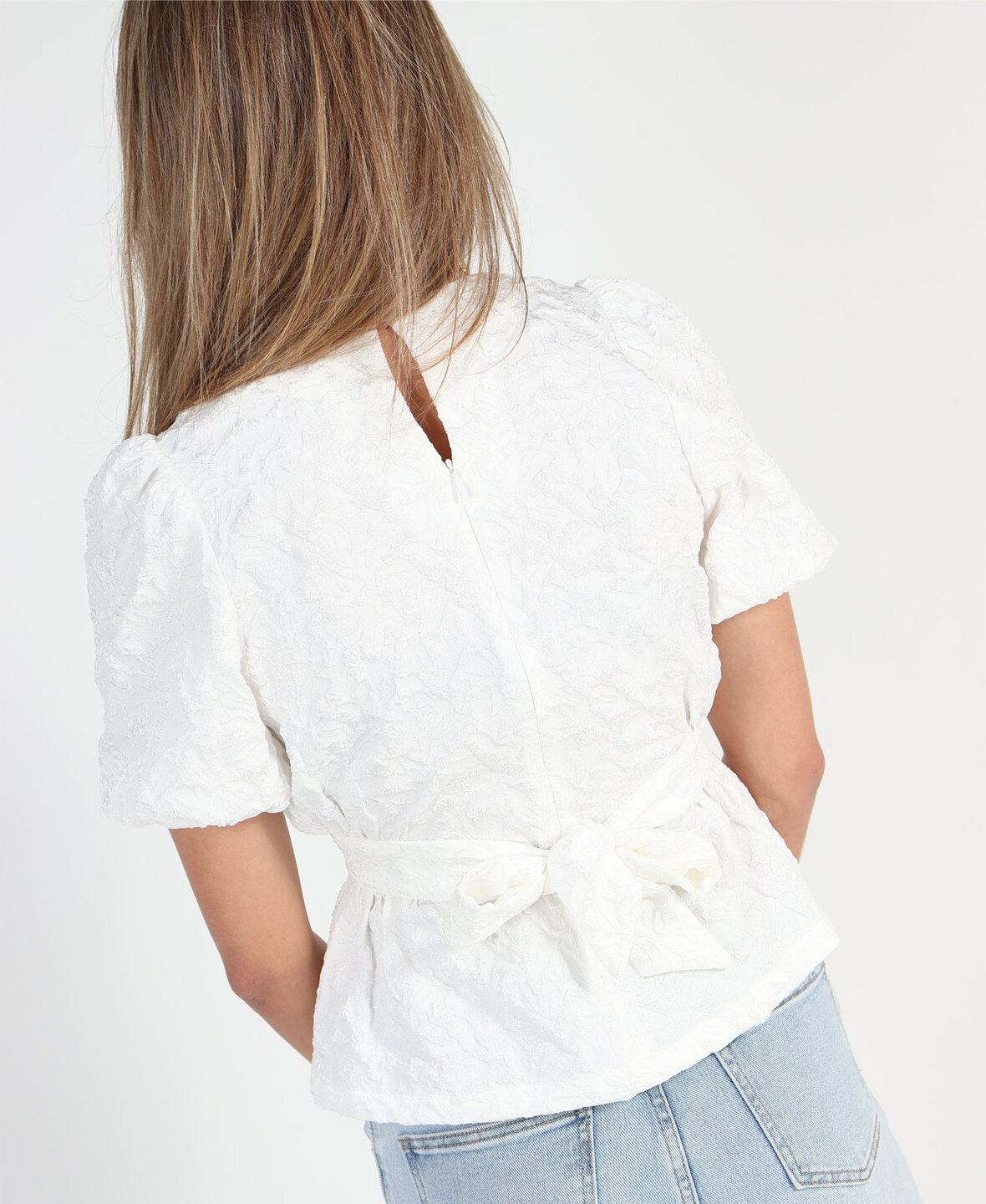 Jacquard Blouse White
