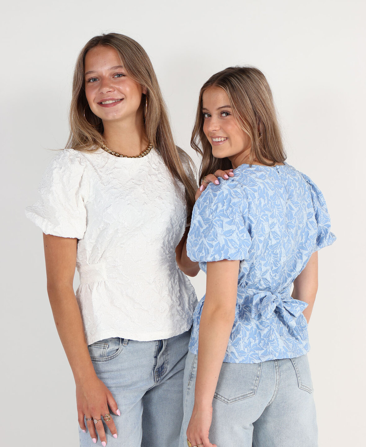 Jacquard Blouse White