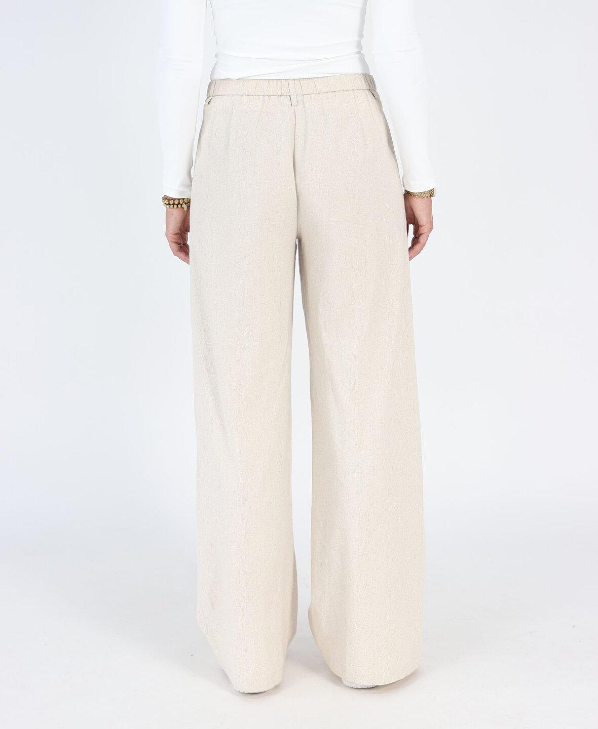 Linnen Wide Leg Pantalon Oat (TALL)