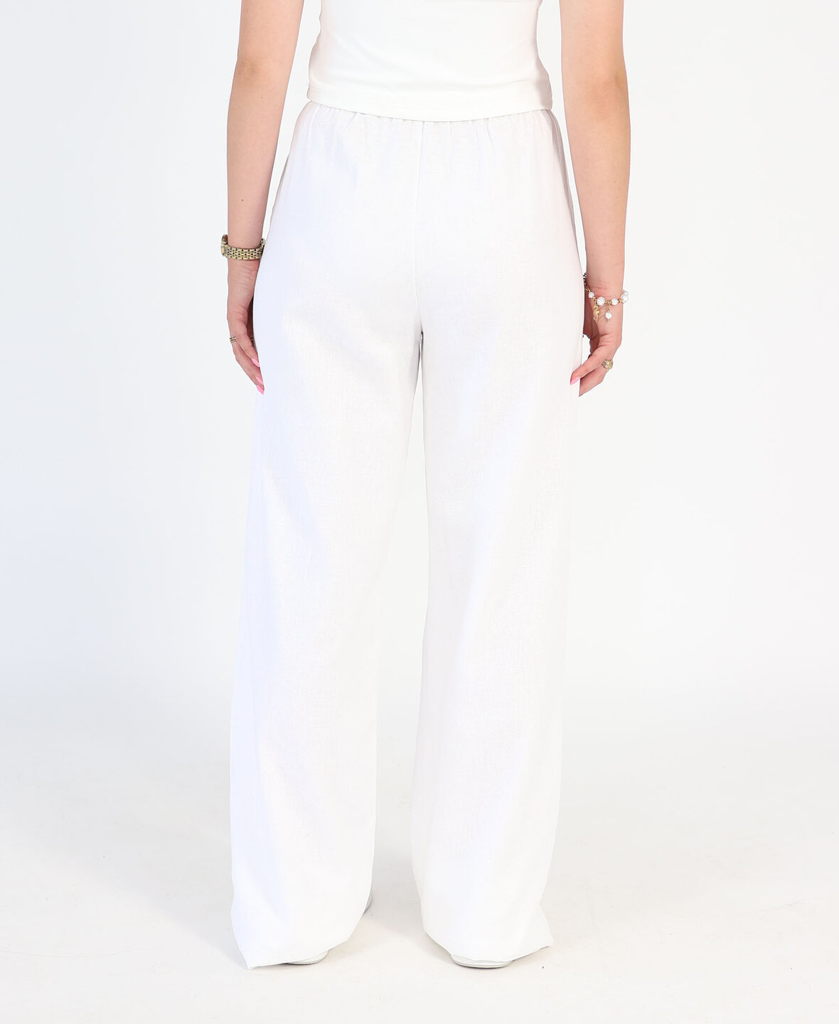 Layered Linnen Pants White (REGULAR)