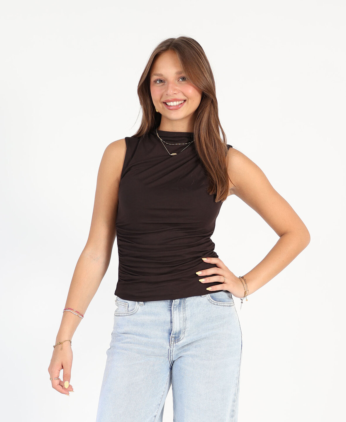 Fringe Top Dark Brown