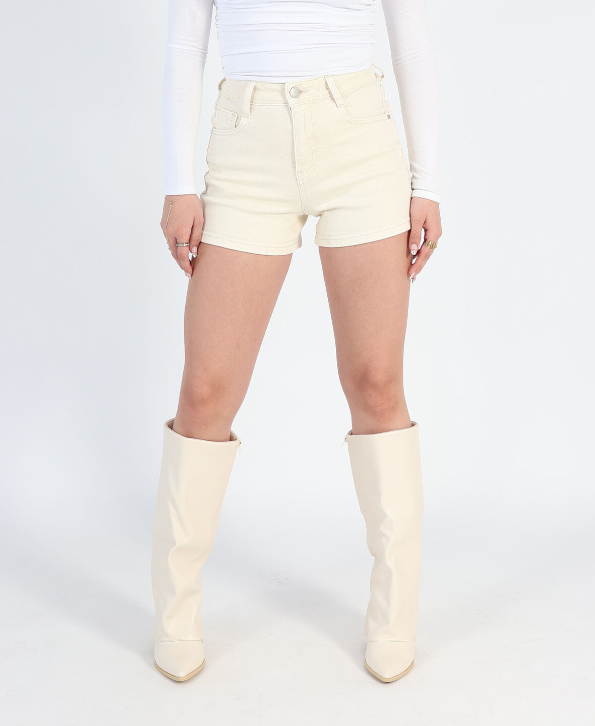 Denim Jeans Short 7341 Beige