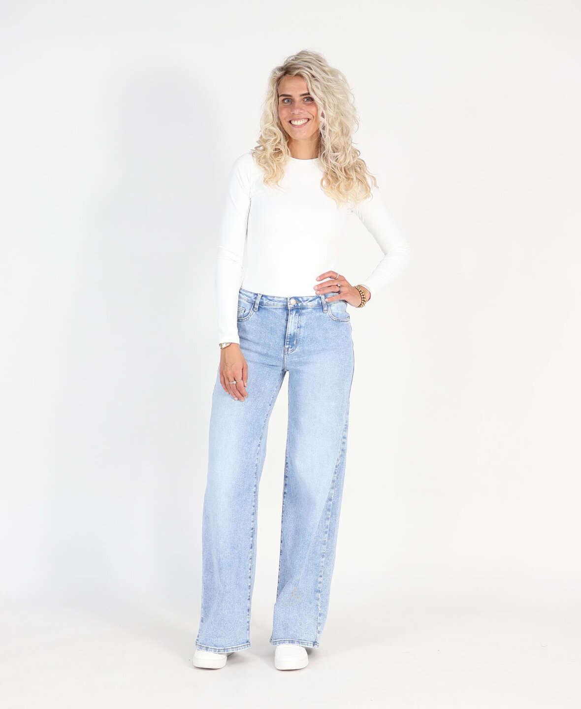 Ultra Wide Leg Jeans Middle Blue 3297-12 (TALL)