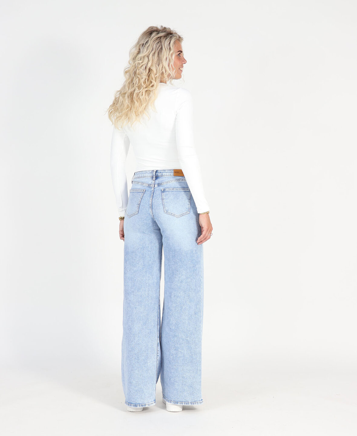 Ultra Wide Leg Jeans Middle Blue 3297-12 (TALL)