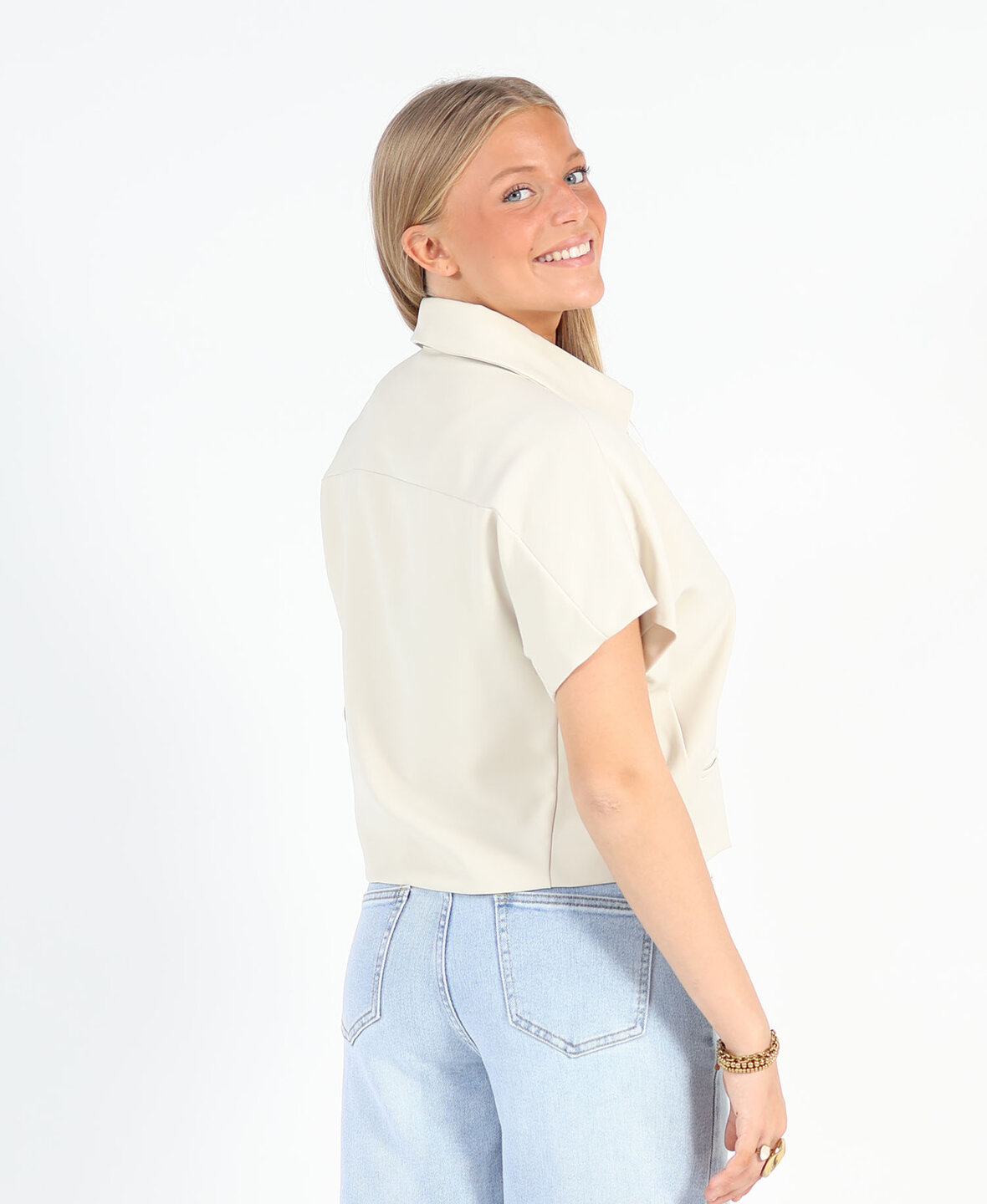 Zipper Top Beige
