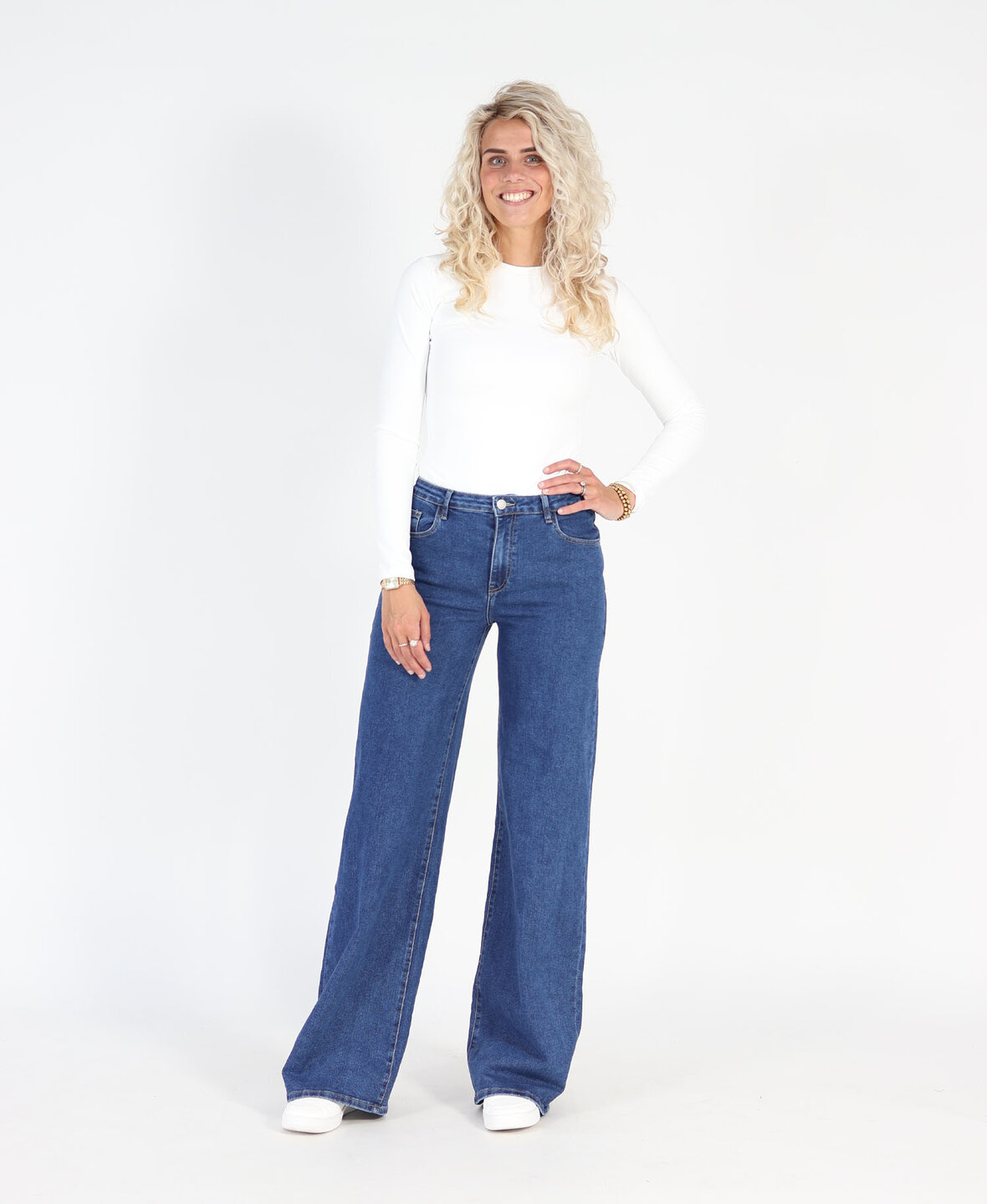 Ultra Wide Leg Jeans 3297-8 Dark Blue (TALL)