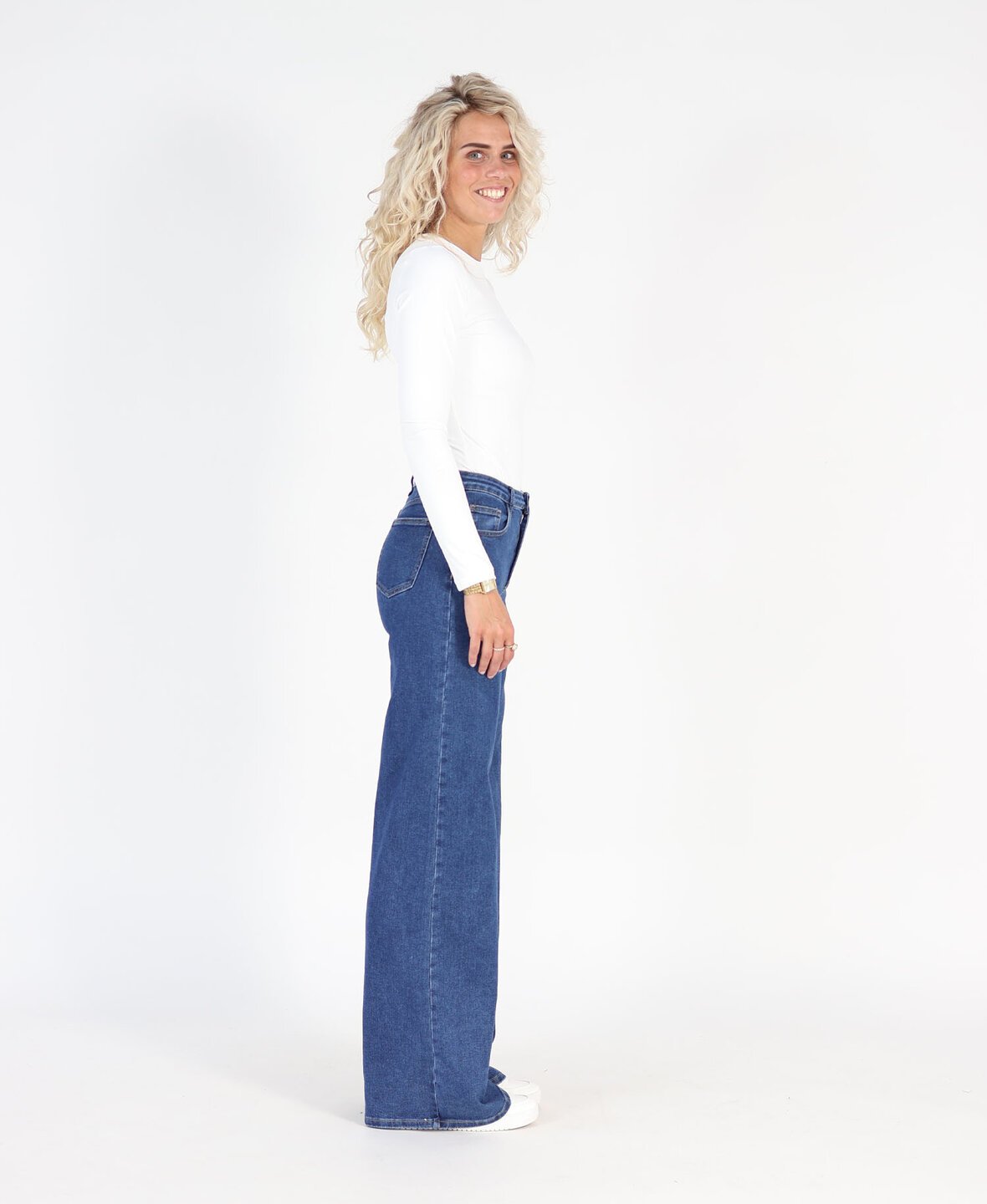 Ultra Wide Leg Jeans 3297-8 Dark Blue (TALL)