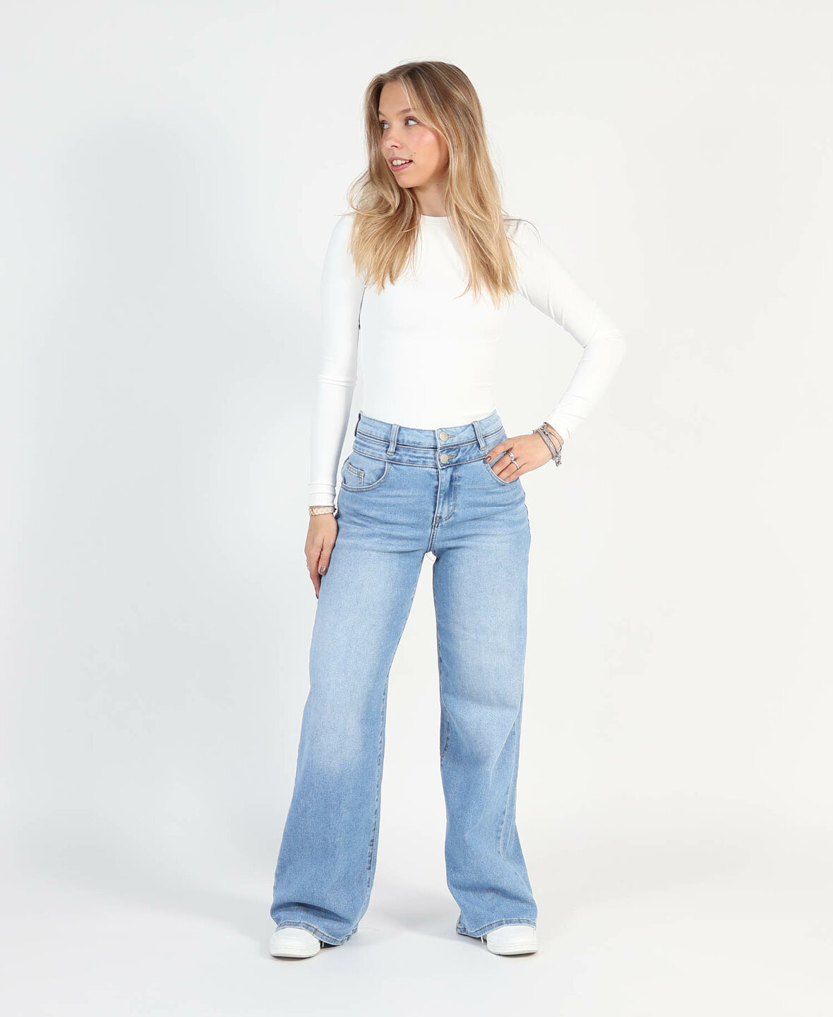 Double Button Ultra Wide Leg Jeans 3775-2 (TALL)