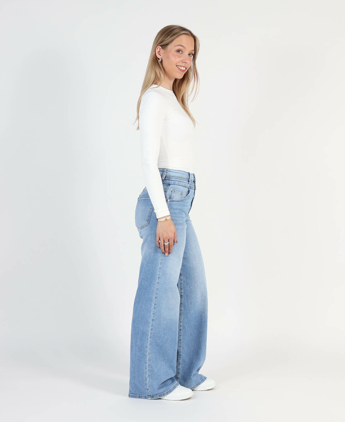 Double Button Ultra Wide Leg Jeans 3775-2 (TALL)