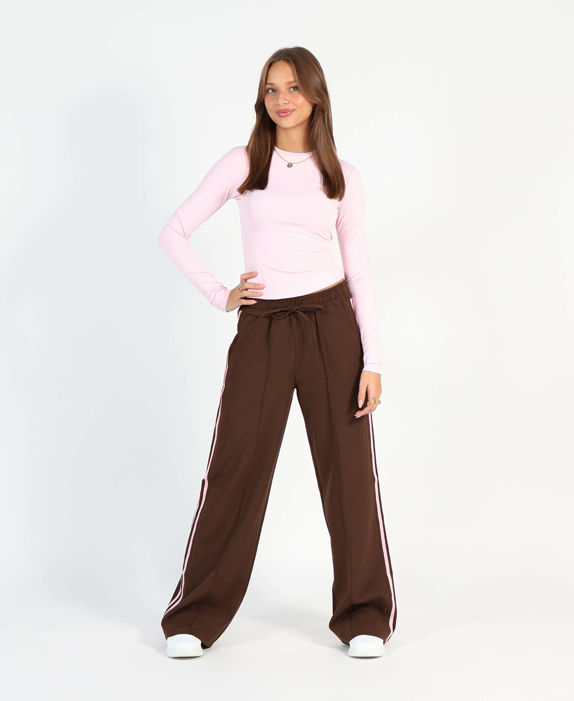 Striped Trackpants Choco/ Pink (REGULAR)