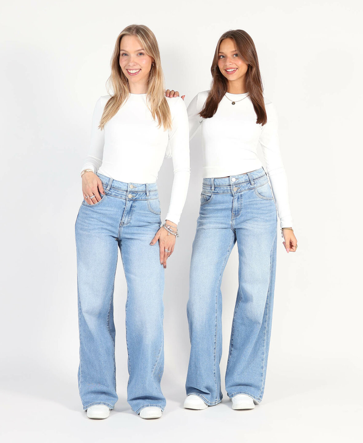 Double Button Ultra Wide Leg Jeans 3775-1 (REGULAR)