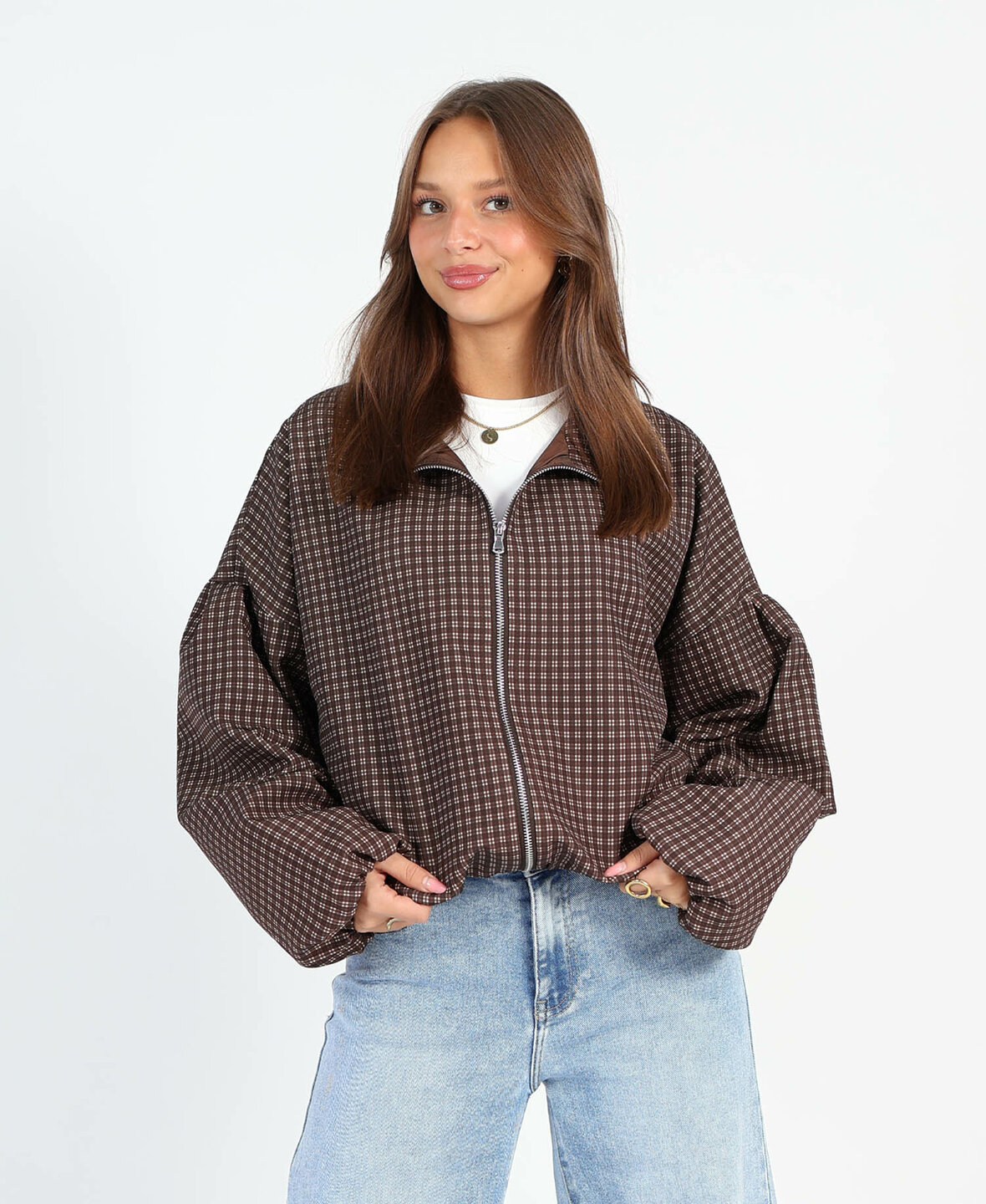 Checkered Jacket Choco (PRE ORDER 17-10)