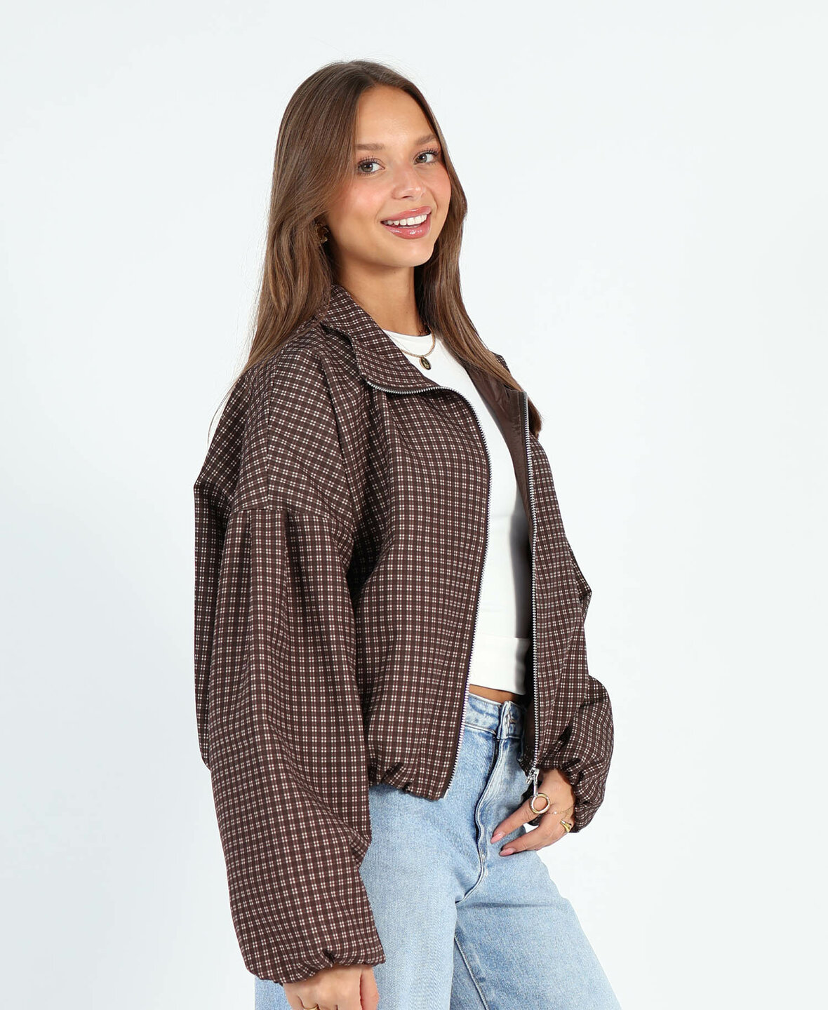 Checkered Jacket Choco (PRE ORDER 17-10)