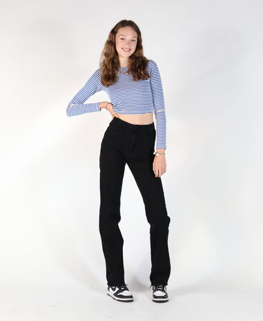 High Waist Straight Leg Jeans 2179 Black (TALL) (PRE ORDER 28-08-2023)
