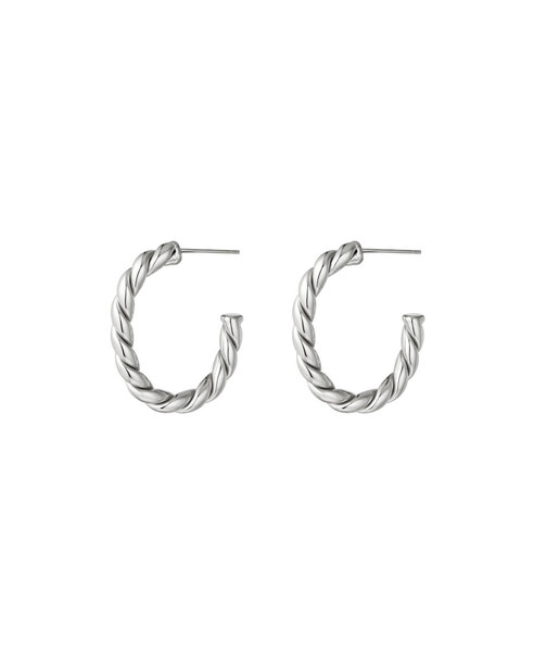 Earrings Hoops Rope Silver