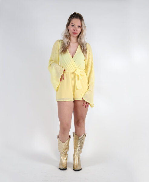 Flared Playsuit Yellow