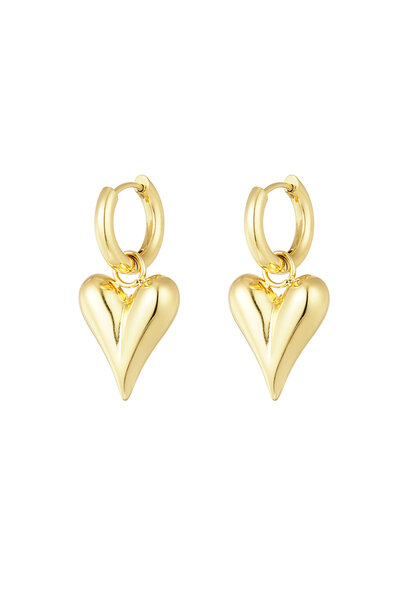 Titanium Heart Earrings Gold