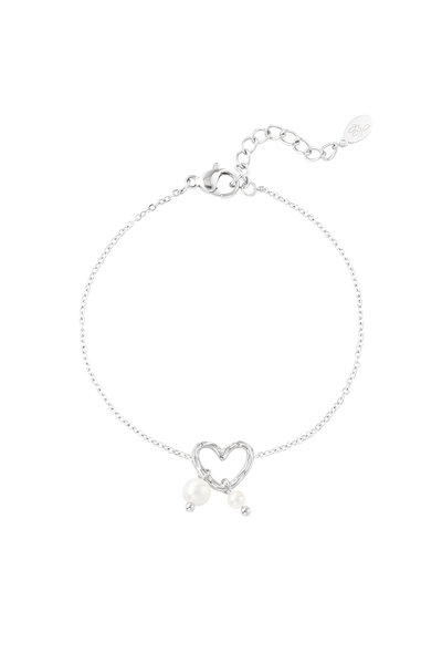 Pearl Heart Bracelet Silver