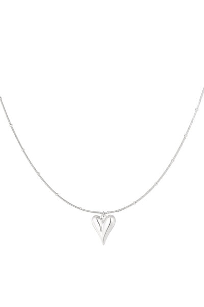 Necklace Titanium Heart Silver
