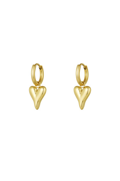 Earrings Little titanium Heart Gold