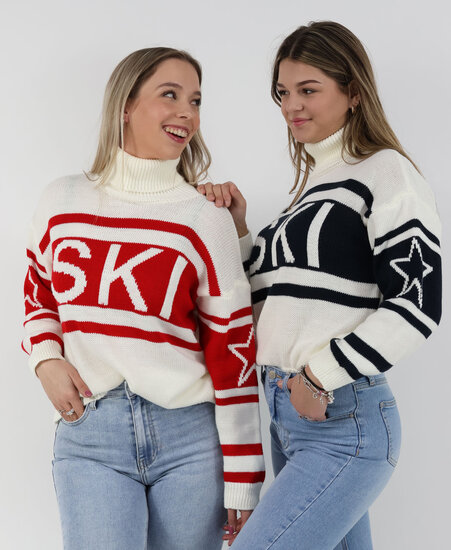 Ski Knit White/Red