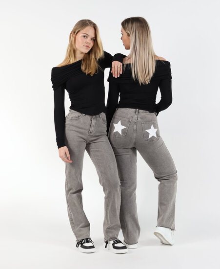 Stars Straight Leg Jeans 2221 Grey (TALL)