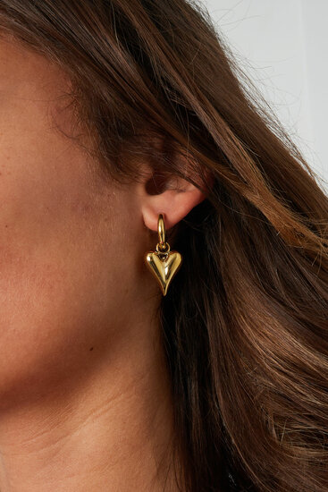 Titanium Heart Earrings Gold