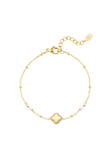 Bracelet clover with pearls Gold