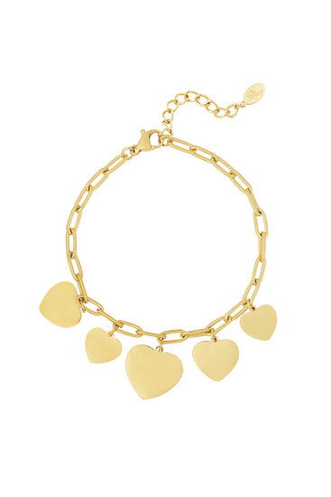 Bracelet with heart charms Gold