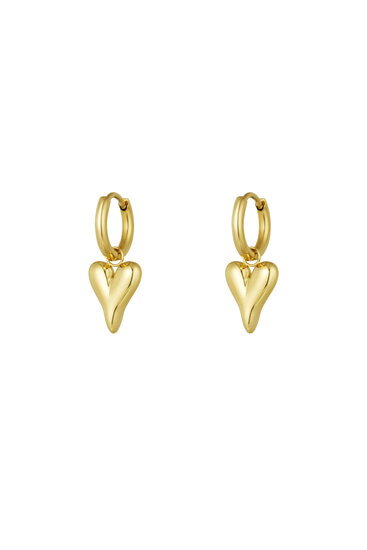 Earrings Little titanium Heart Gold