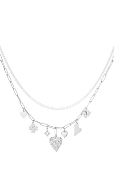Necklace double charm Silver