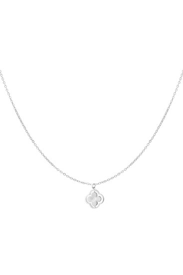 Necklace Double clover Silver