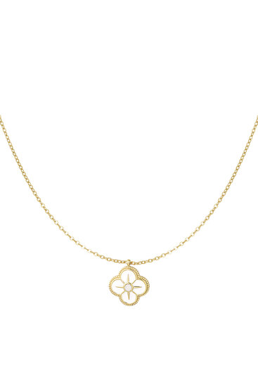 Necklace White Clover Gold