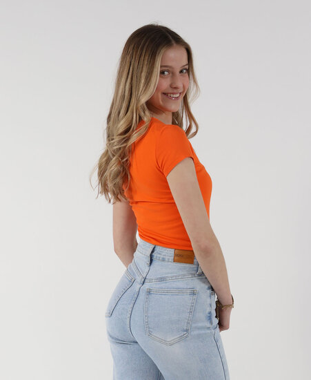 Leela Short Top Long Orange