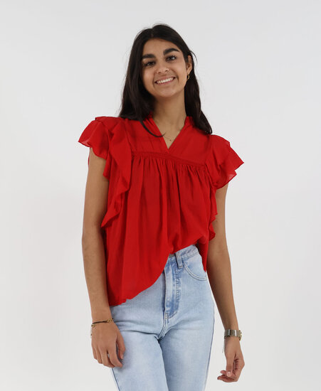 Belle Blouse Red