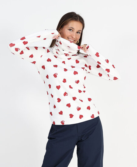 All over Hearts Neckwarmer White