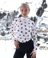 All over Hearts Pully Burgundy