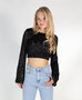 Cropped Sequin Top Black