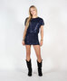 Serena Sequin Dress Navy Blue