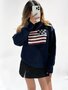 USA American Style Lurex Sweat Blue